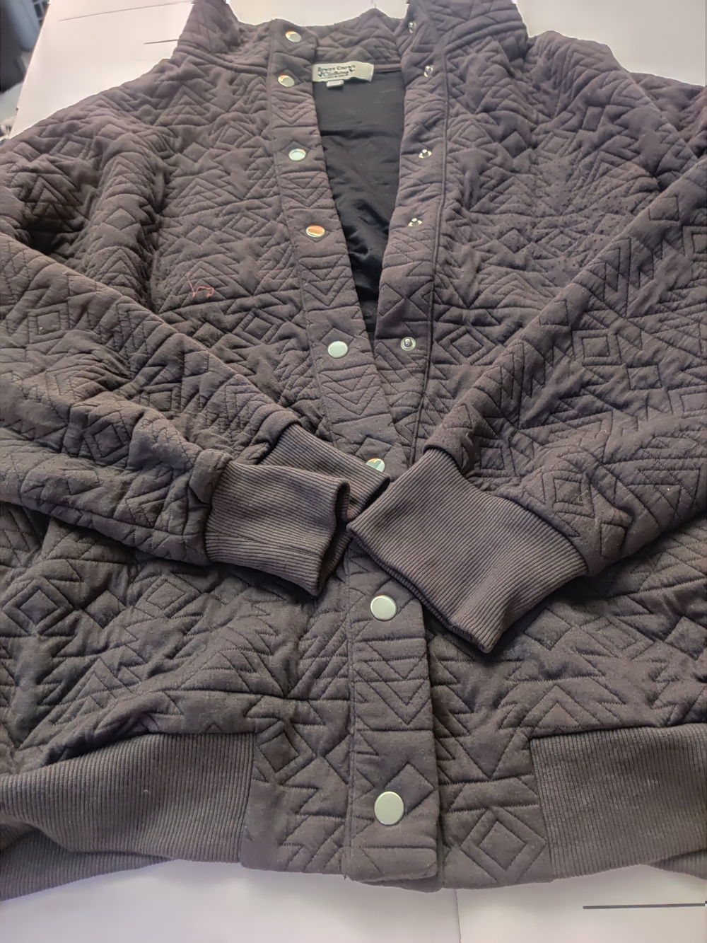 Vintage Rowdy And CrowdyQuilted Snap-Front Bomber‎ Jacket - Black